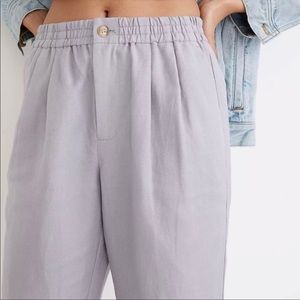 Madewell linen tapered pull on pant